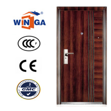 Brown Color Serbia Croatia Winga Style Security Steel Door (W-S-128)